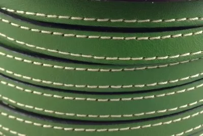Cuir de veau cousu 10mm-nouvelles couleurs - Vert