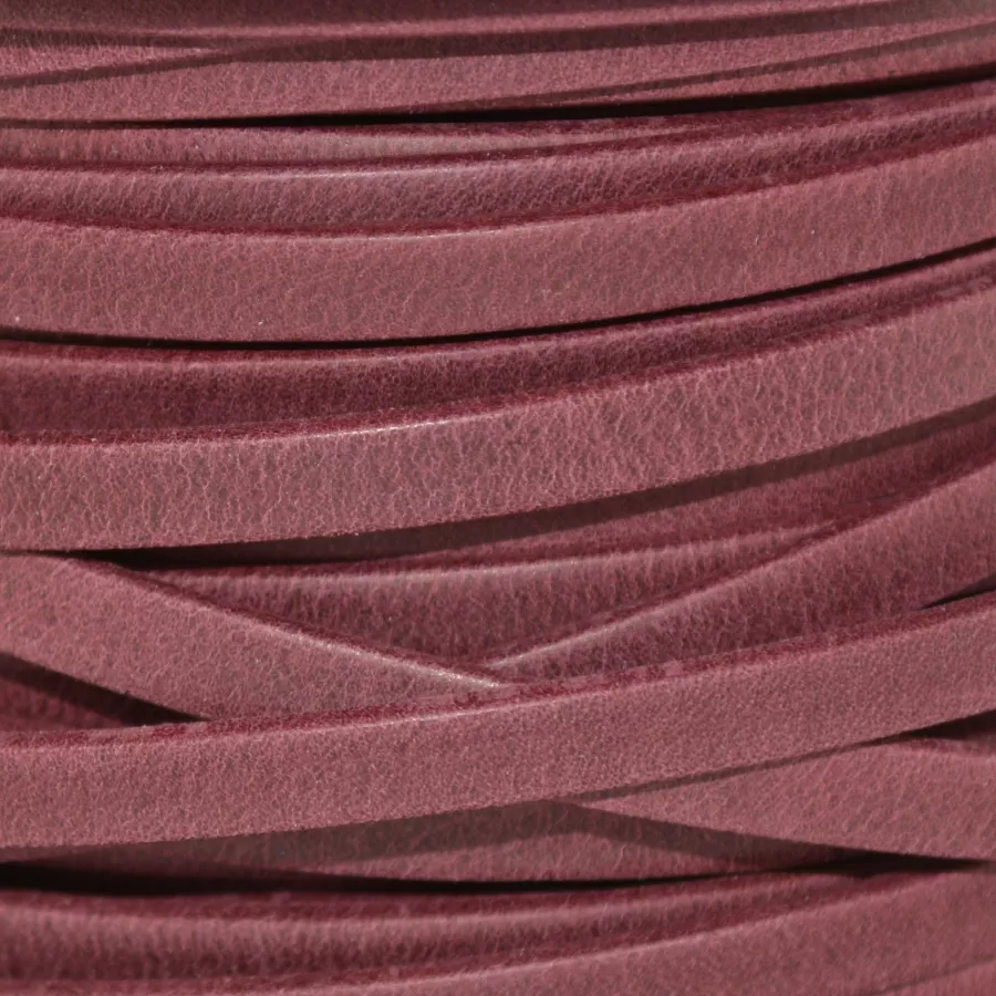 Cuir Chèvre - Plat - 5 mm - Rouge bordeaux