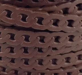 Cuir en forme de chaine gourmette 10 mm - Marron