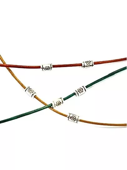 Int. cylindrique 6X2.6mm, trou1.1mm, pl FR OR/ARGENT  - Argent antique