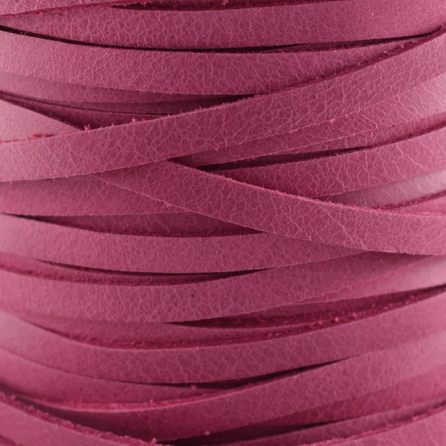 lanière 4 mm en veau non doublé pour sautoir - Fuchsia