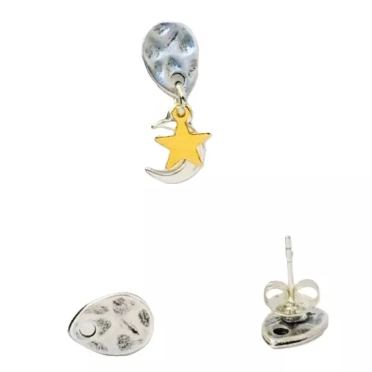 Boucles d'oreilles petite poire martelée