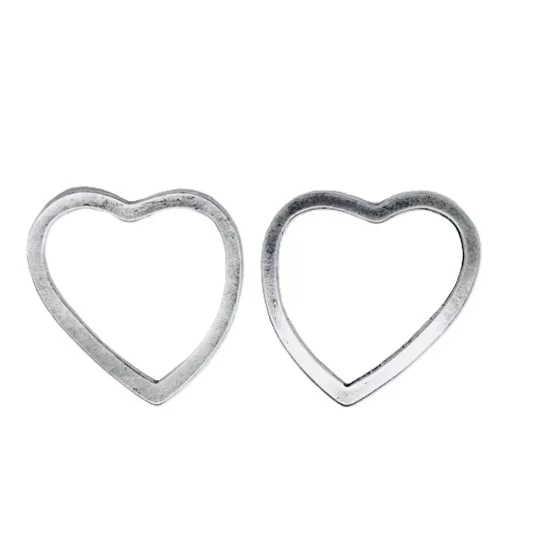 Pendant ou intercalaire cœur évidé  45 x 45 mm