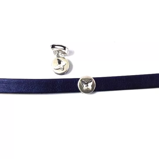 Passant rond avec papillon swarovski 10mm