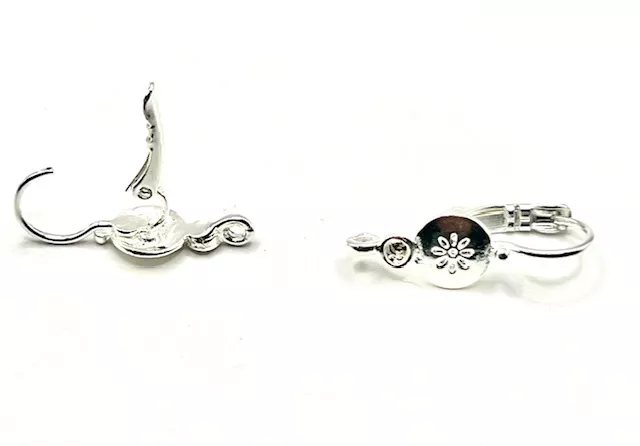Boucles d'oreilles dormeuses en Etain plaquées argent vif 10 microns Fabrication Française