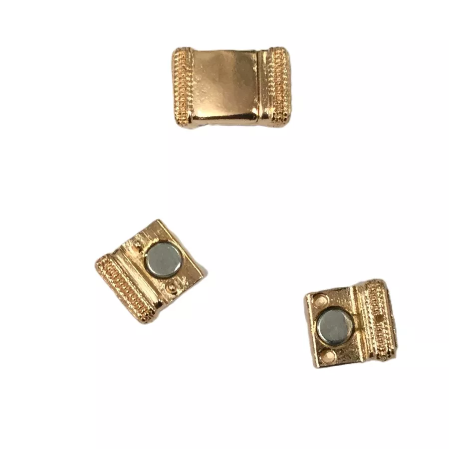 Fermoir aimanté en étain pour cuir 10mm - or rose