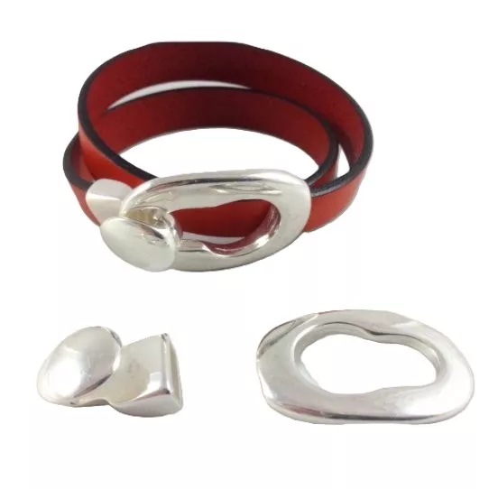 Fermoir boucle pour cuir plat 10mm