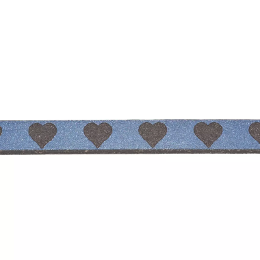 Cuir laser 5mm coeur  - Bleu