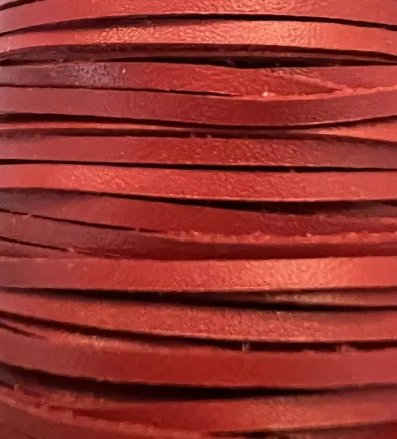 Cuir de veau Rouge en 2mm vendu par 5 mètres