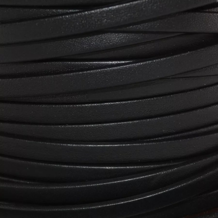 Cuir Chèvre - Plat - 5 mm - Noir