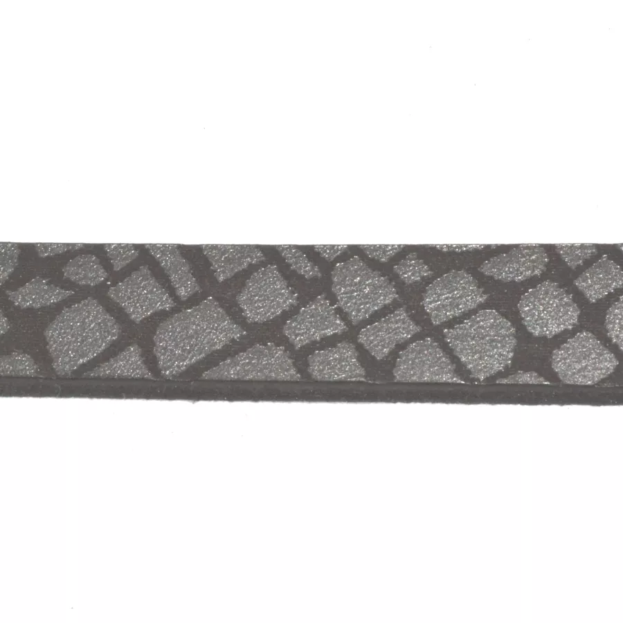 CUIR LASER 10MM CRAQUELE - Argent