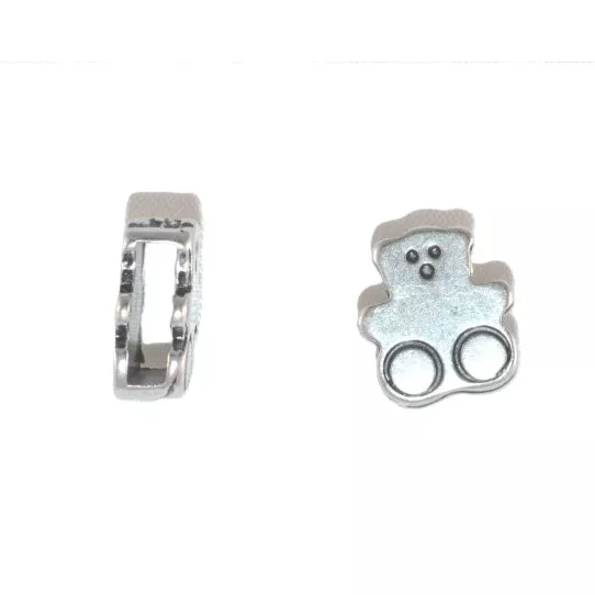 Passant 10mm ourson en zamac pour cuir