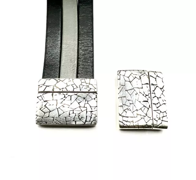 Fermoir aimanté craquelé  pour cuir 30mm