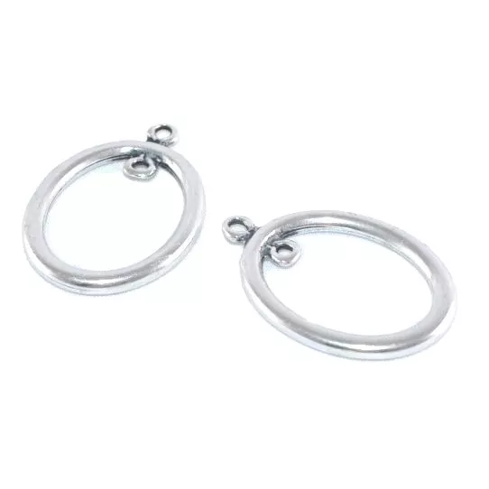 Pendant ou intercalaire ovale avec anneau