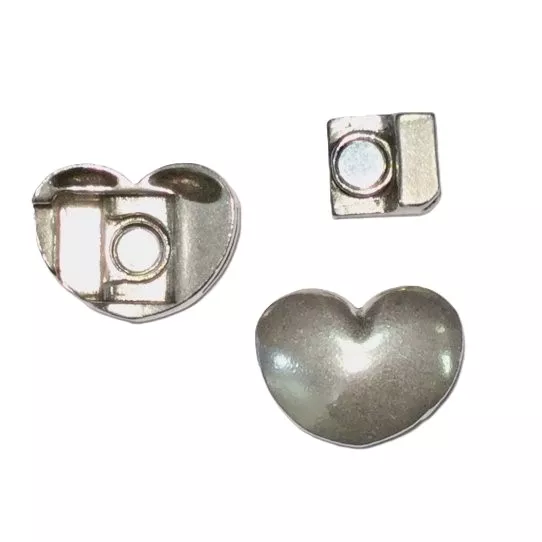 Fermoir aimanté en forme de coeur lisse pour cuir 10mm