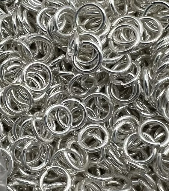 Anneaux de montage en laiton 8mm en argent vif