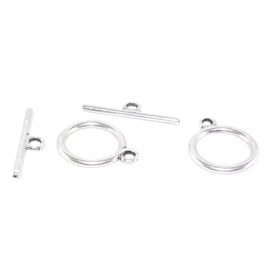 Fermoir T en zamac plaqué argent