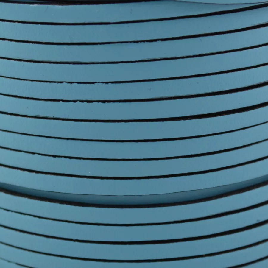 1m Cuir de veau 3mm plat-NOUVELLES COULEURS - Bleu ciel