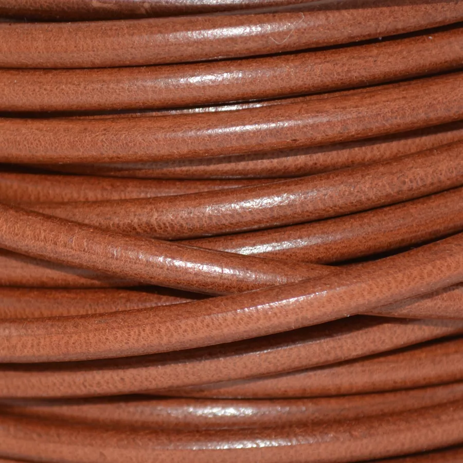 Cuir rond 5mm - Camel