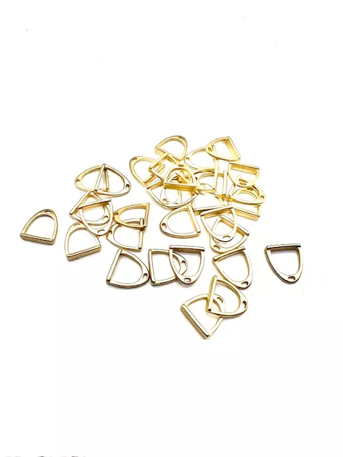 Pendant petit étrier, 14mm en argent vif ou argent antique - Or