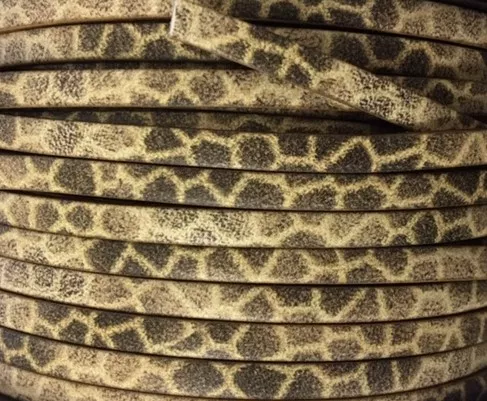 Cuir de Veau imprimé 5mm motif animaux - girafe