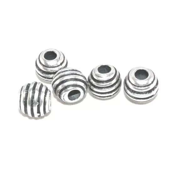 Perles striées avec trou 3mm