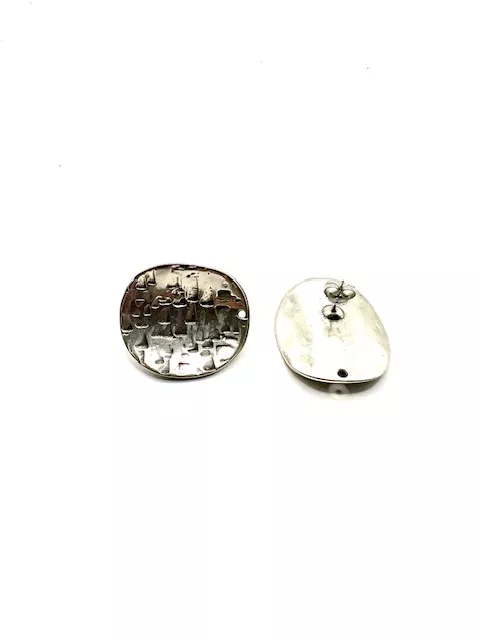 10Grands boucles d'oreilles à clous en   argent antiques 32x28mm