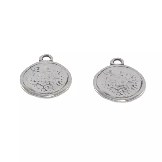 Pendant médaillon martelé