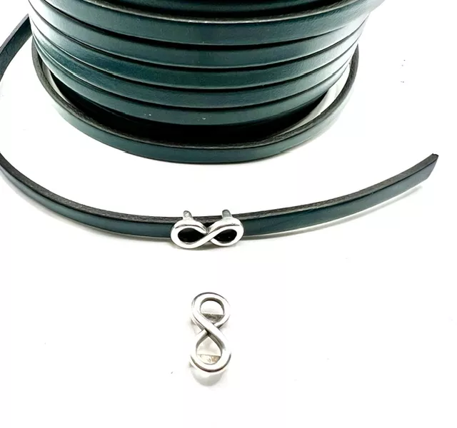 5 Passants infini pour cuir 5mm en argent antique