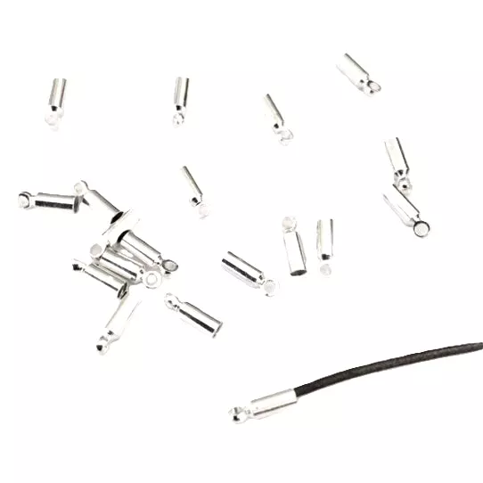 Embout laiton 2mm plaqué en France 10 microns - Argent