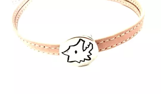 Passant cuir tete de Loup 6x2.2mm