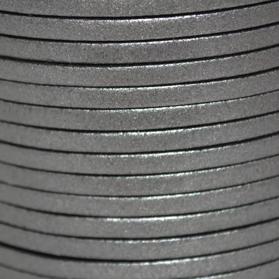 1m Cuir de veau 3mm plat-NOUVELLES COULEURS - Argent antique