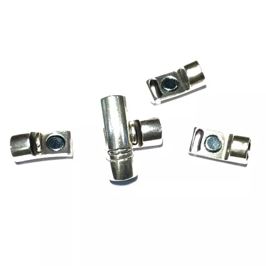 Fermoir aimanté rond 8mm en étain plaqué argent