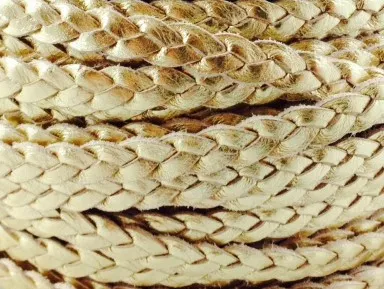 Cuir tressé 6mm-ITALIEN - Or