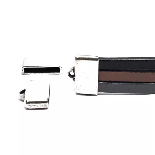 Embout étain pour cuir 15 x 2.5mm