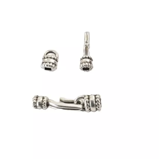 Fermoir crochets pour fils, cuir , chaîne 2.5 mm