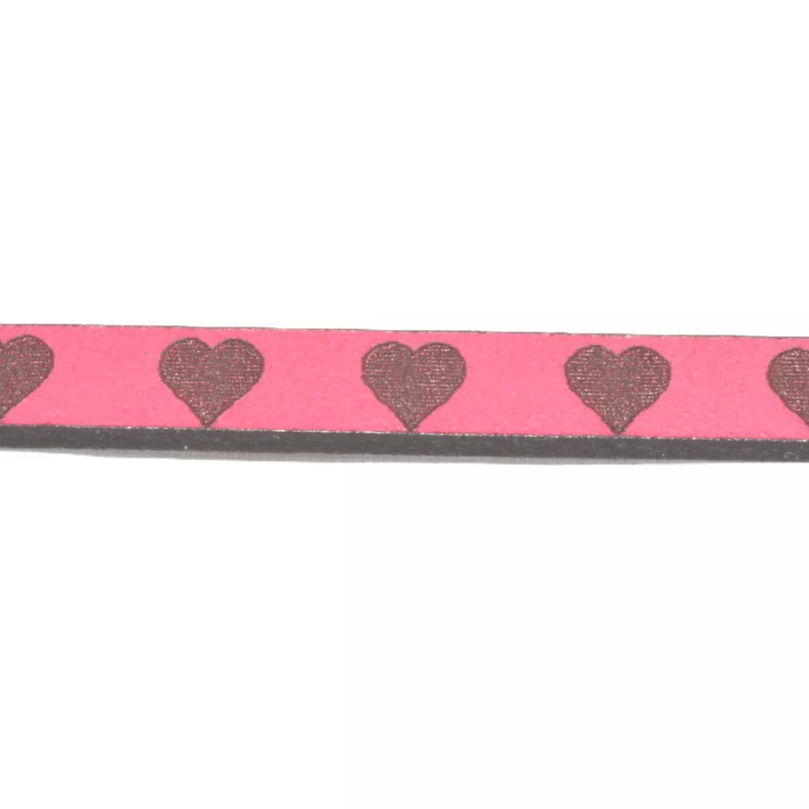 Cuir laser 5mm coeur  - Fuchsia