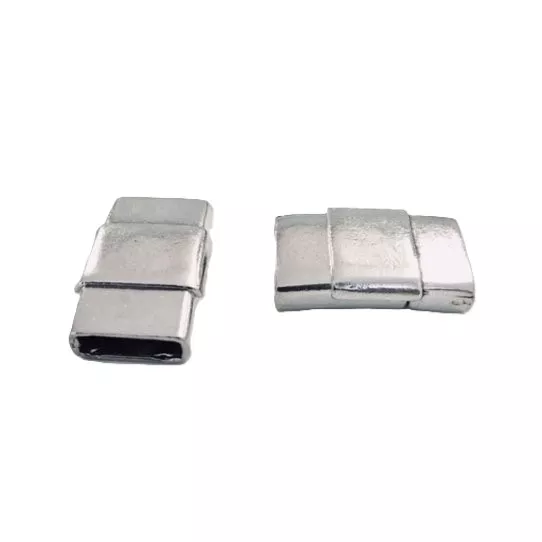 Fermoir aimanté 11mm en étain plaqué argent