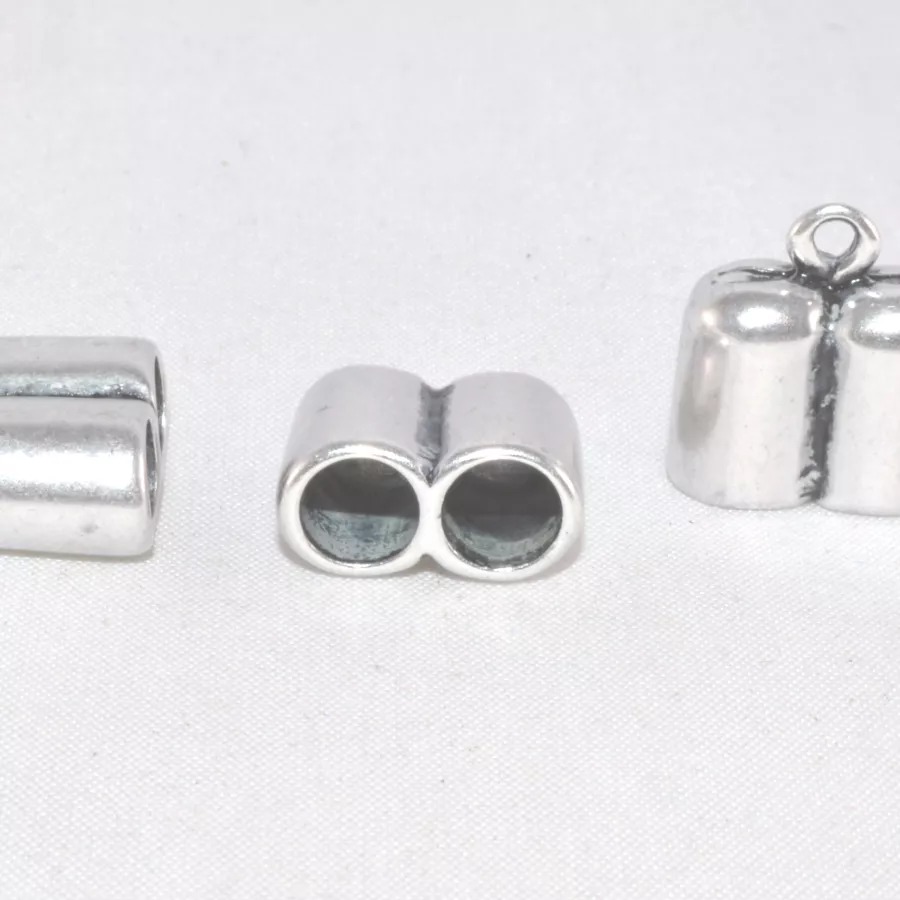 Embout double pour cuir 5mm rond