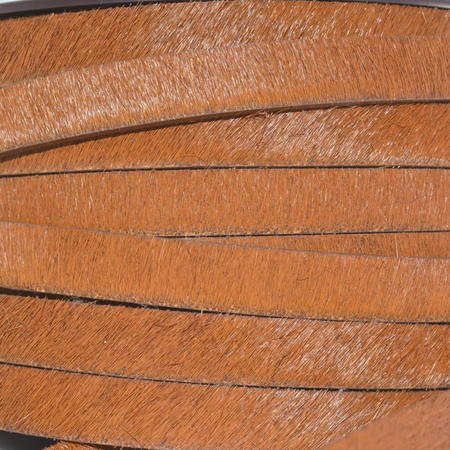 Cuir avec poils unis ou motif 10mm - Marron