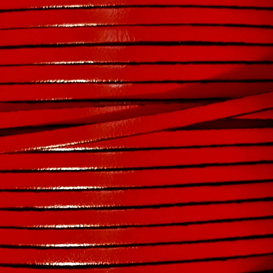 1m Cuir de veau 3mm plat-NOUVELLES COULEURS - Rouge Rouge