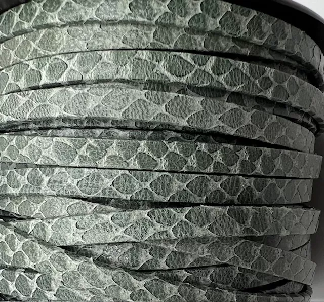 Cuir Chèvre - Motif Serpent - 5mm - Gris