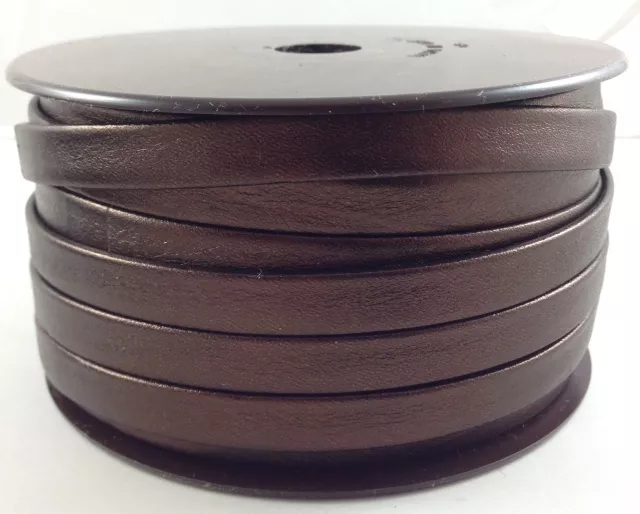 Cuir de chèvre métalisé 10mm - Marron foncé