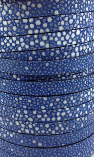 Cuir  motif galuchat 10mm - Bleu