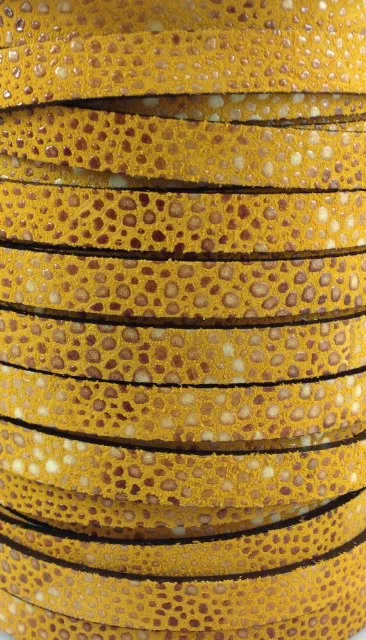 Cuir  motif galuchat 10mm - Ambre