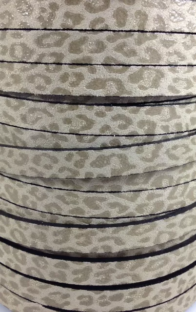 Cuir 10mm impression guépard - Beige