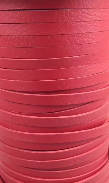 Cuir double face 5mm - Rouge