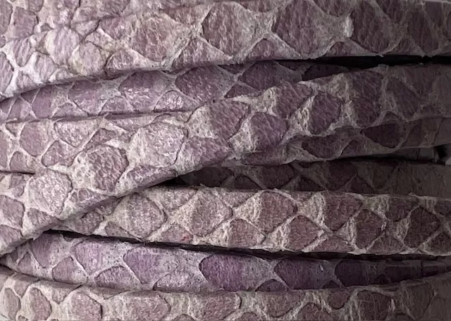 Cuir Chèvre - Motif Serpent - 5mm - Lilas