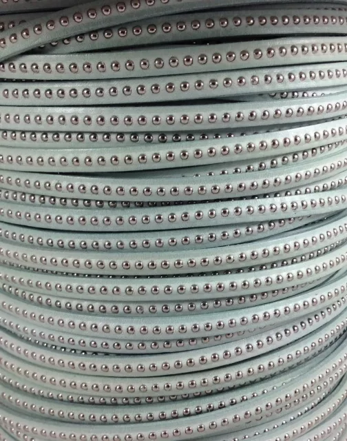 CUIR BILLES 6MM - Celeste