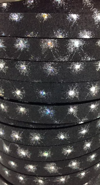 Cuir daim étoilé 10mm 5.67€ht/m - Noir